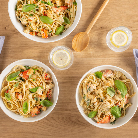 Lobster Fettuccine with Lemon Crème Sauce