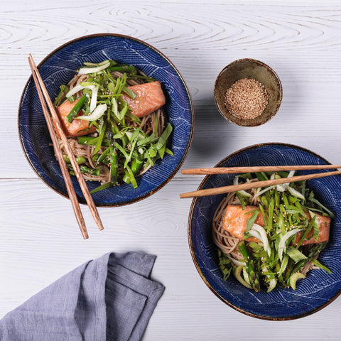 Miso Glazed Salmon with Sesame Noodles