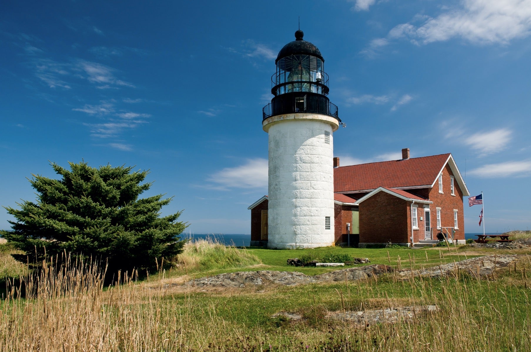 White stone lighthouse