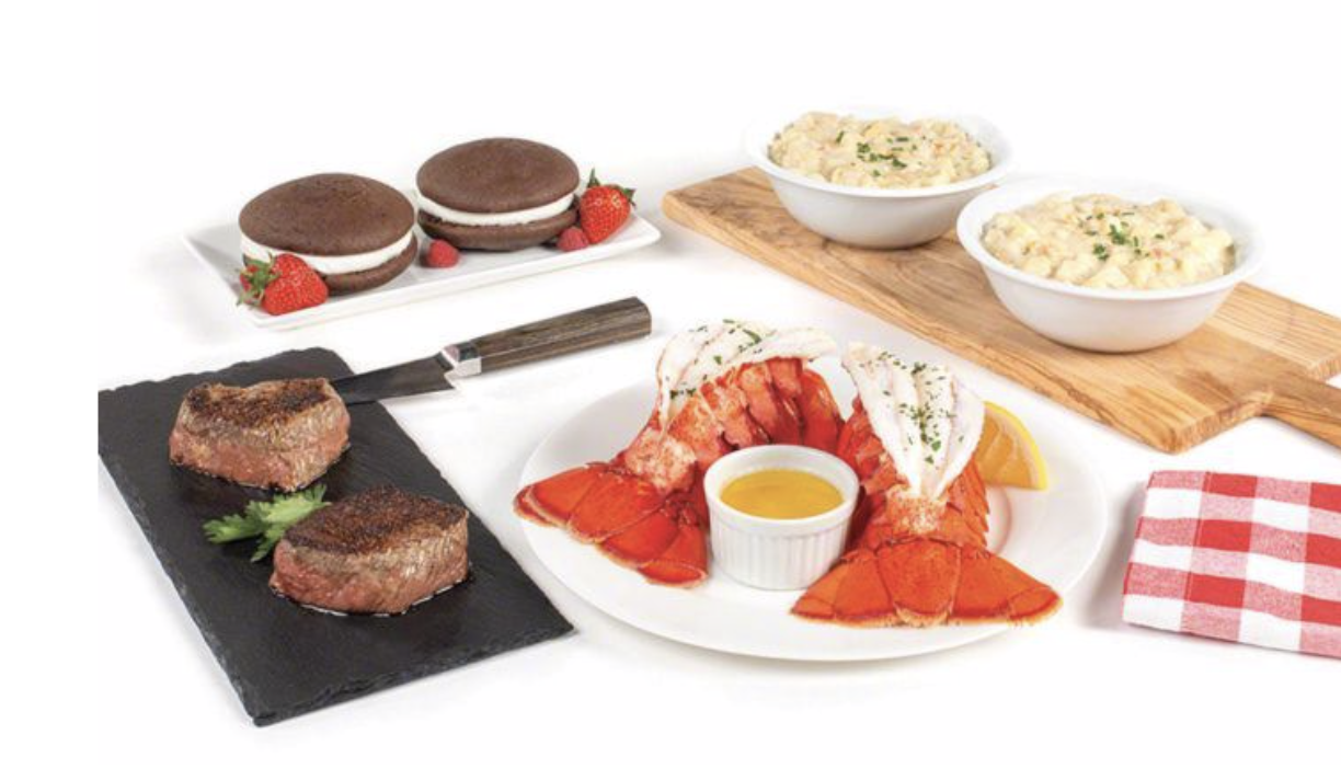 Food spread on a white table